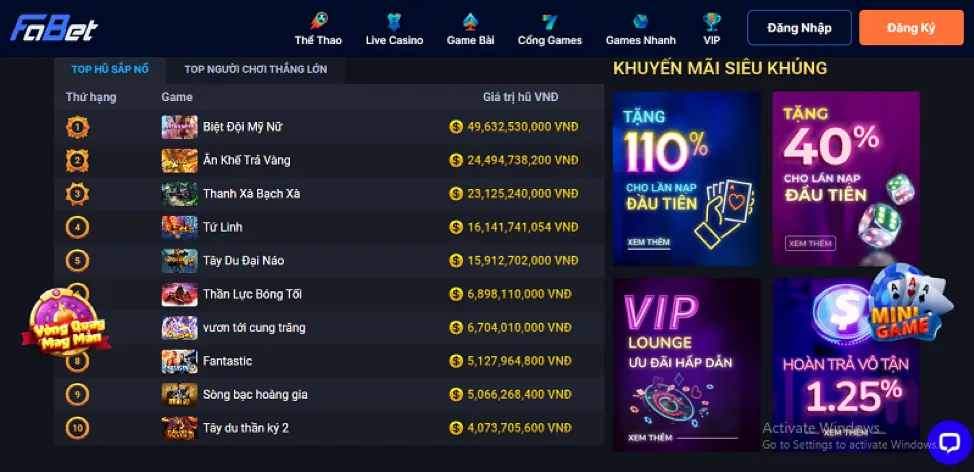 Màn hình hiển thị cá cược trực tiếp với tỷ lệ kèo thay đổi liên tục trên Fastgame888